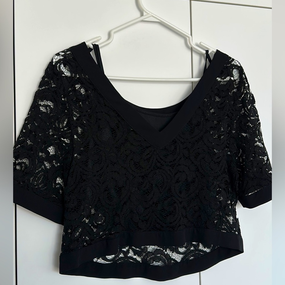 BCBGeneration Lace Crop Top Blouse